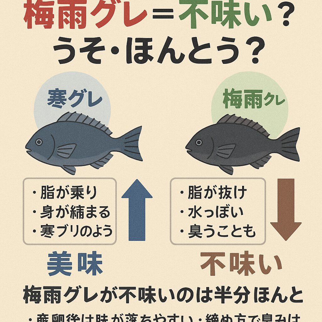 「寒グレ=美味」は正解、でも「梅雨グレ=不味い」は早計!釣太郎