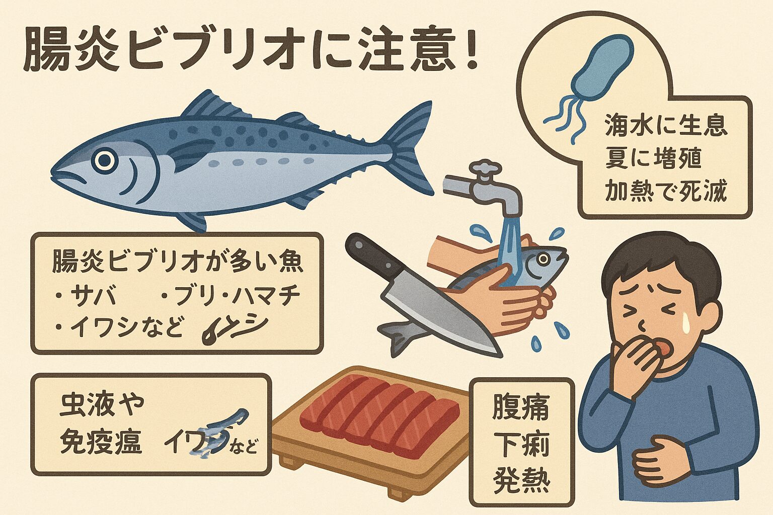 食中毒、腸炎ビブリオが多い魚種一覧。釣太郎