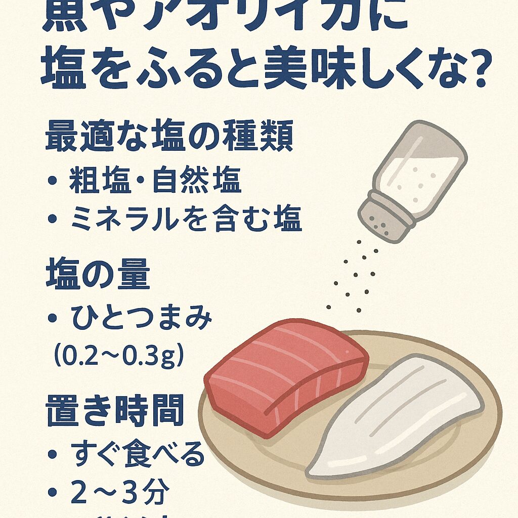 「少量の塩」が魚やアオリイカの旨味を引き出す。釣太郎