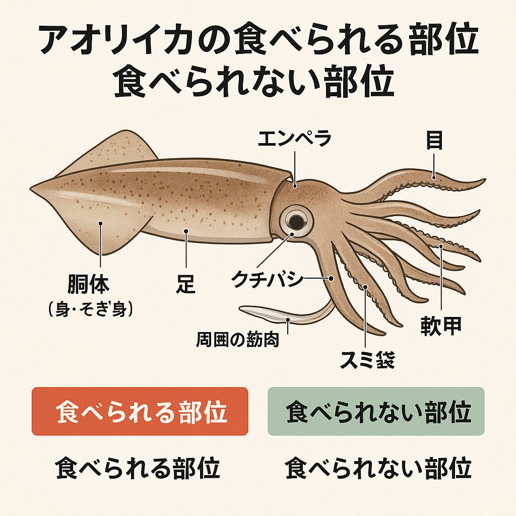 アオリイカの食べられる部位・食べられない部分を徹底解説|釣り人必見の食べ方ガイド。釣太郎