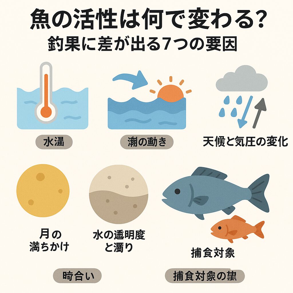 魚の活性は何で変わる？釣果に差が出る7つの要因を徹底解説【釣り人必見】釣太郎