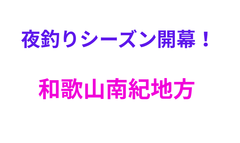 和歌山南紀地方は春から晩夏にかけ、夜釣りが人気。釣太郎