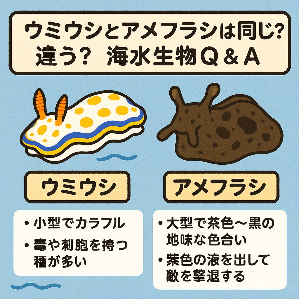 ウミウシとアメフラシは同じ?違う?海水生物Q&A。釣太郎