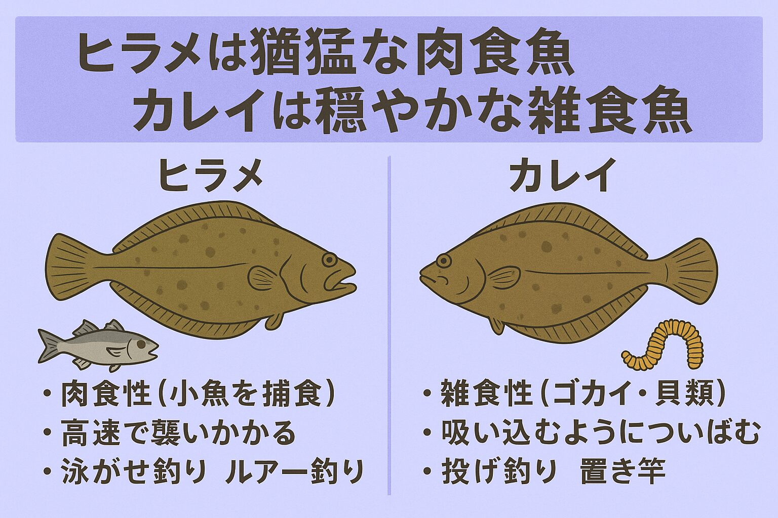 平目とカレイの違い説明。釣太郎