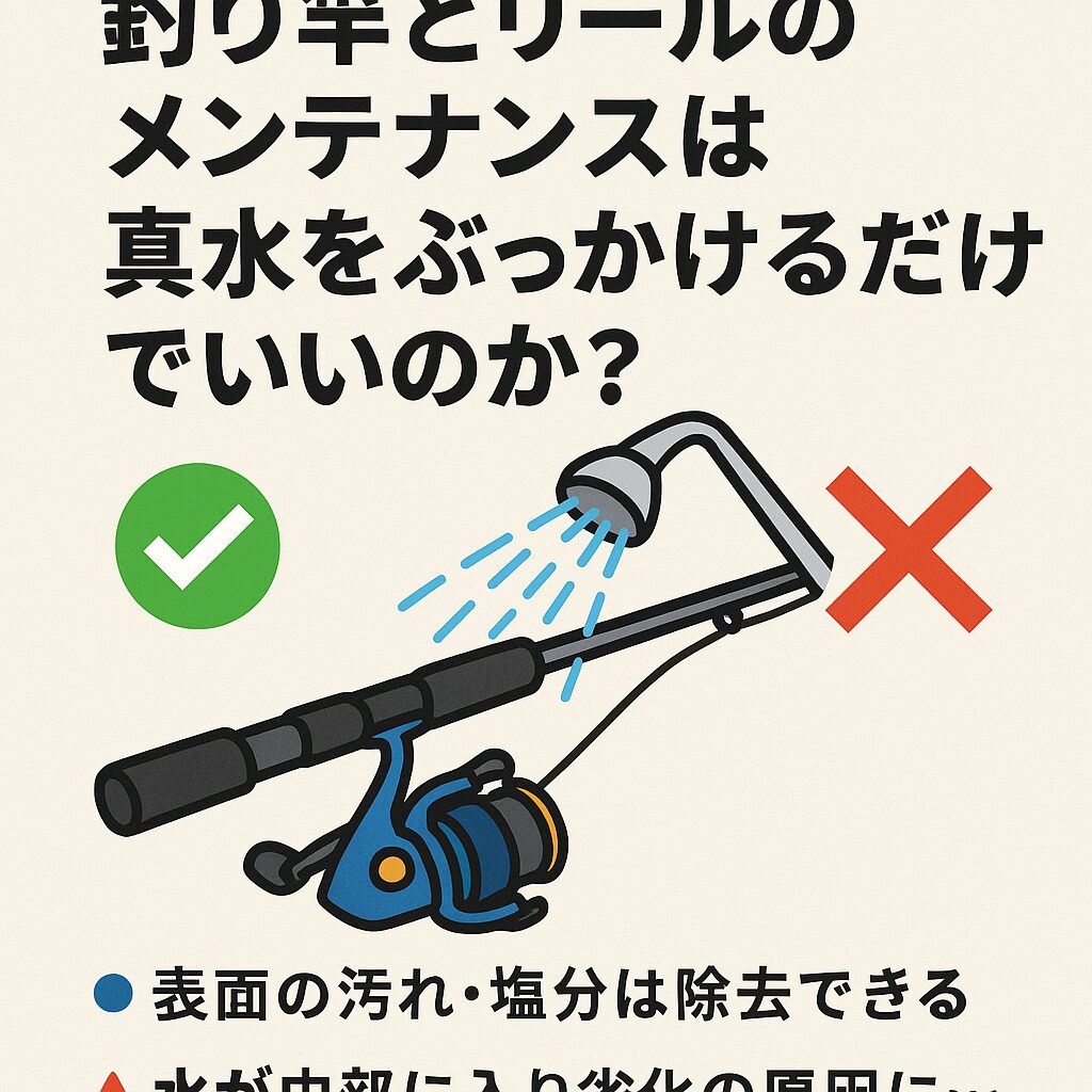 釣り竿とリールのメンテナンスは真水をぶっかけるだけでいいのか？釣太郎
