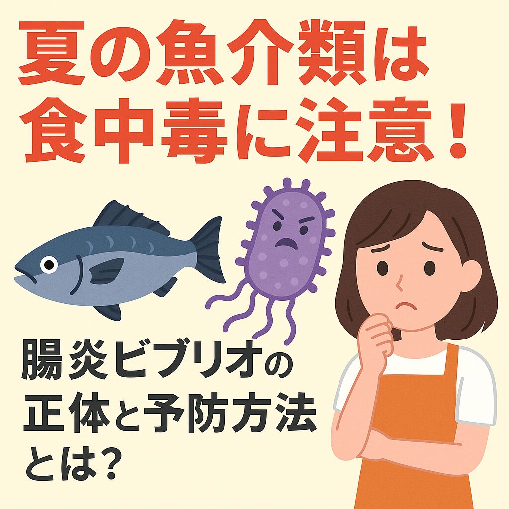 夏の魚介類は食中毒に注意！腸炎ビブリオの正体と予防方法説明。釣太郎