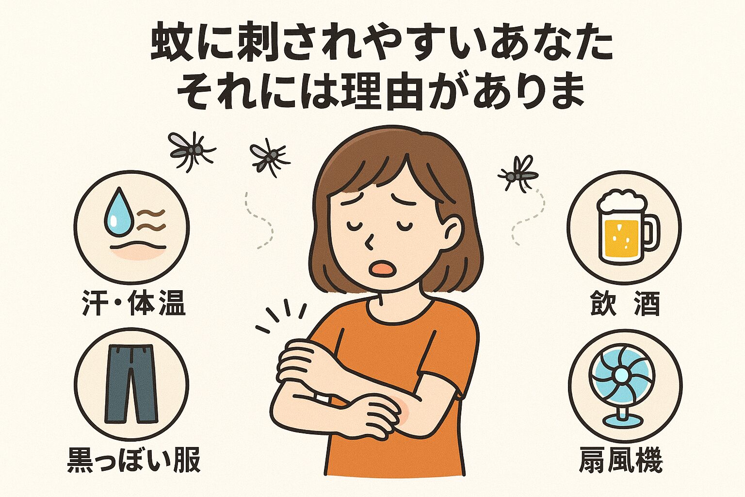 蚊に刺されやすいあなた。それには理由があります。対策はこれ！釣太郎