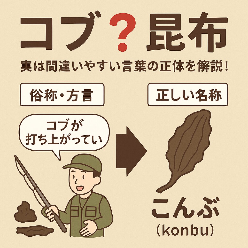 「コブ」は俗称・方言、「昆布（こんぶ）」が正しい名称。海藻の質問。釣太郎