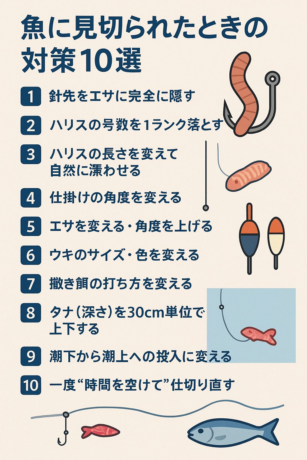 魚に見切られたときの対策10選！警戒心の強い魚を食わせるために【アオリイカ・グレ・チヌ・マダイ対応】釣太郎