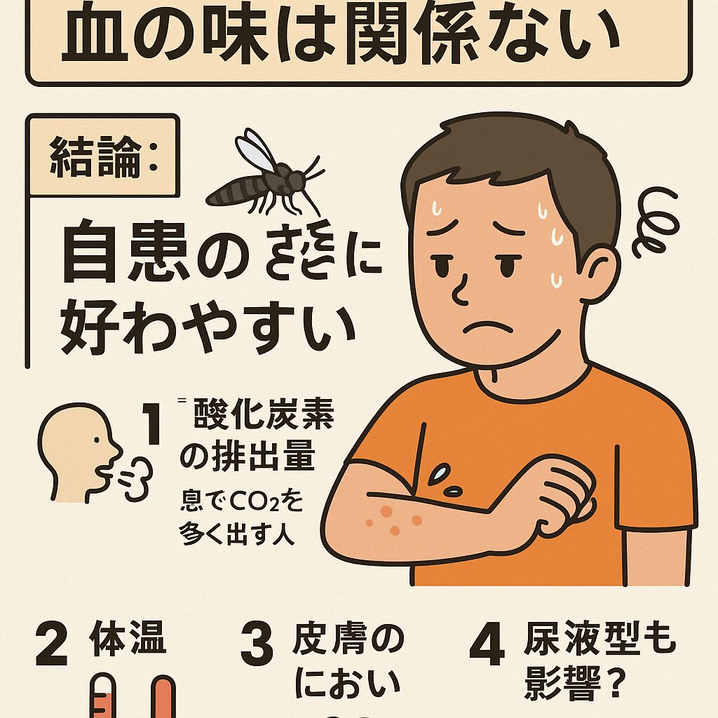 蚊は「美味しい血」を好む？──刺されやすい人の本当の理由。釣太郎