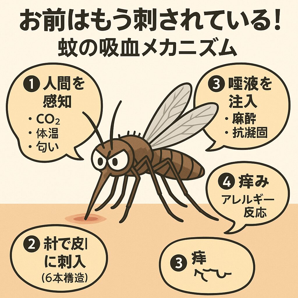 蚊「お前はもう刺されている」!? 気づかずに血を吸われる恐怖のメカニズム。釣太郎
