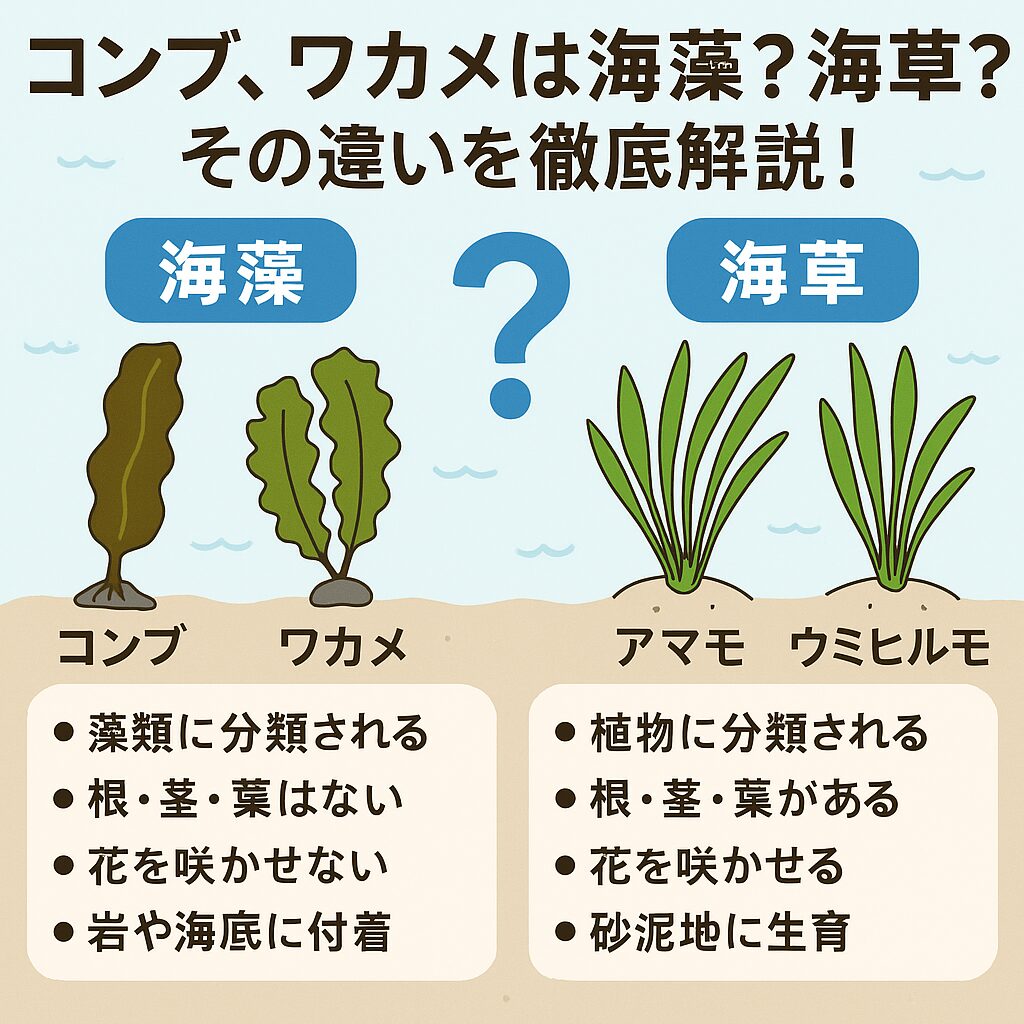 コンブ、ワカメは海藻？海草？どっち？釣太郎
