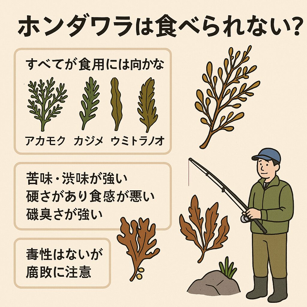 ホンダワラは「一部は食べられる」が「基本は非食用」釣太郎