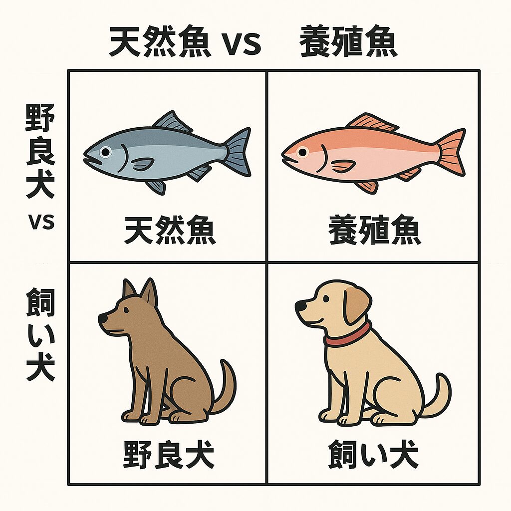 天然魚と養殖魚は、野良犬と飼い犬のような関係に近い？釣太郎