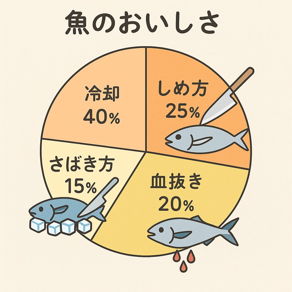 魚の味は「どこで釣れたか」「どんな魚か」以上に、
どう締め、どう冷やし、どう扱ったかが結果を左右します。釣太郎