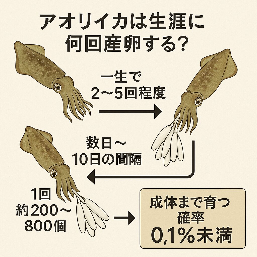 アオリイカは生涯に何回産卵する？ 産卵の回数・タイミング・卵の数・生き残る確率を徹底解説！釣太郎