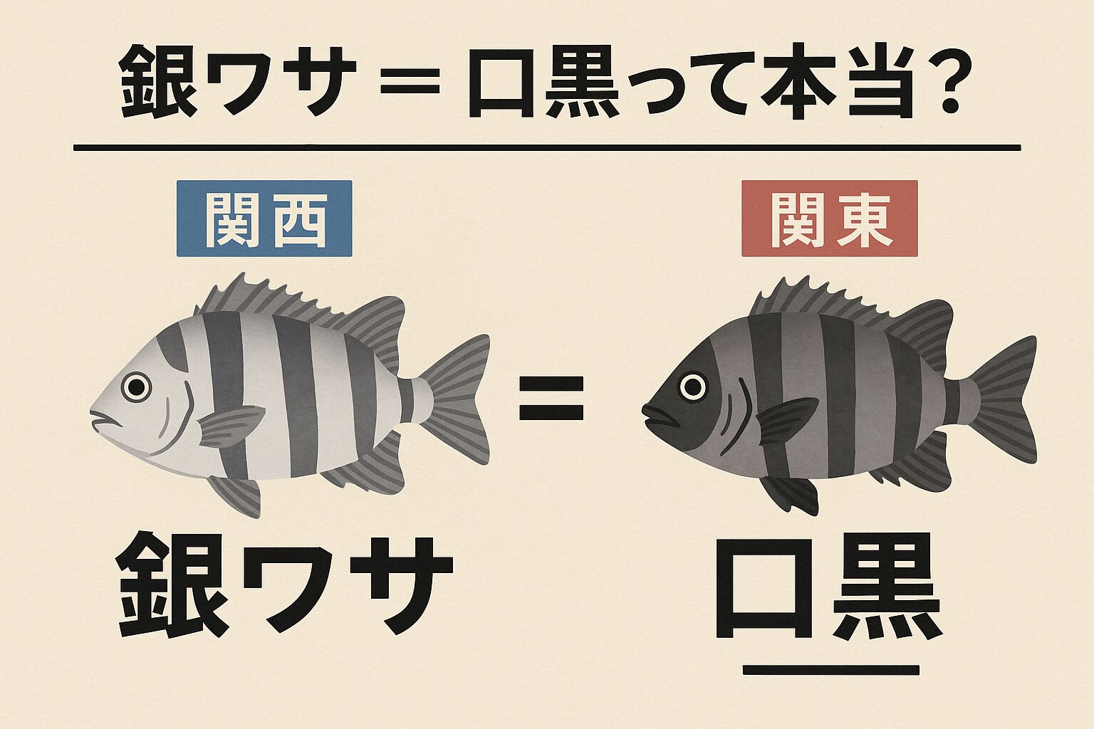 銀ワサ=口黒は同じ魚!ただし、呼び名が違うだけ。石鯛釣り入門。釣太郎