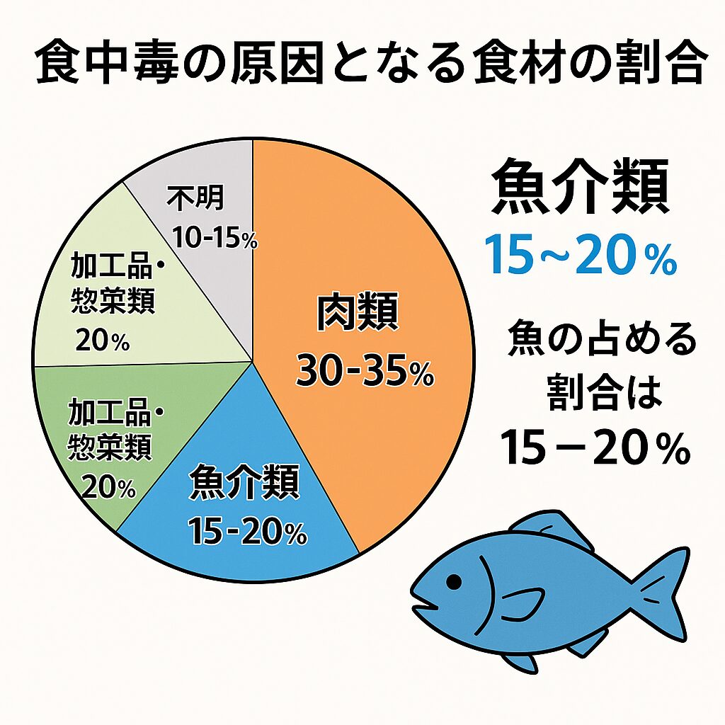 魚介類が食中毒に占める割合は20％弱。釣太郎