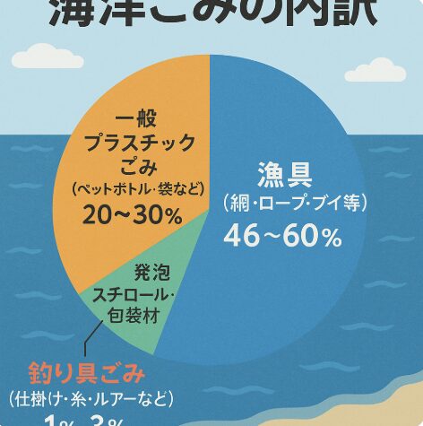 海のごみ。圧倒的に多いのは「漁具由来のごみ」釣太郎