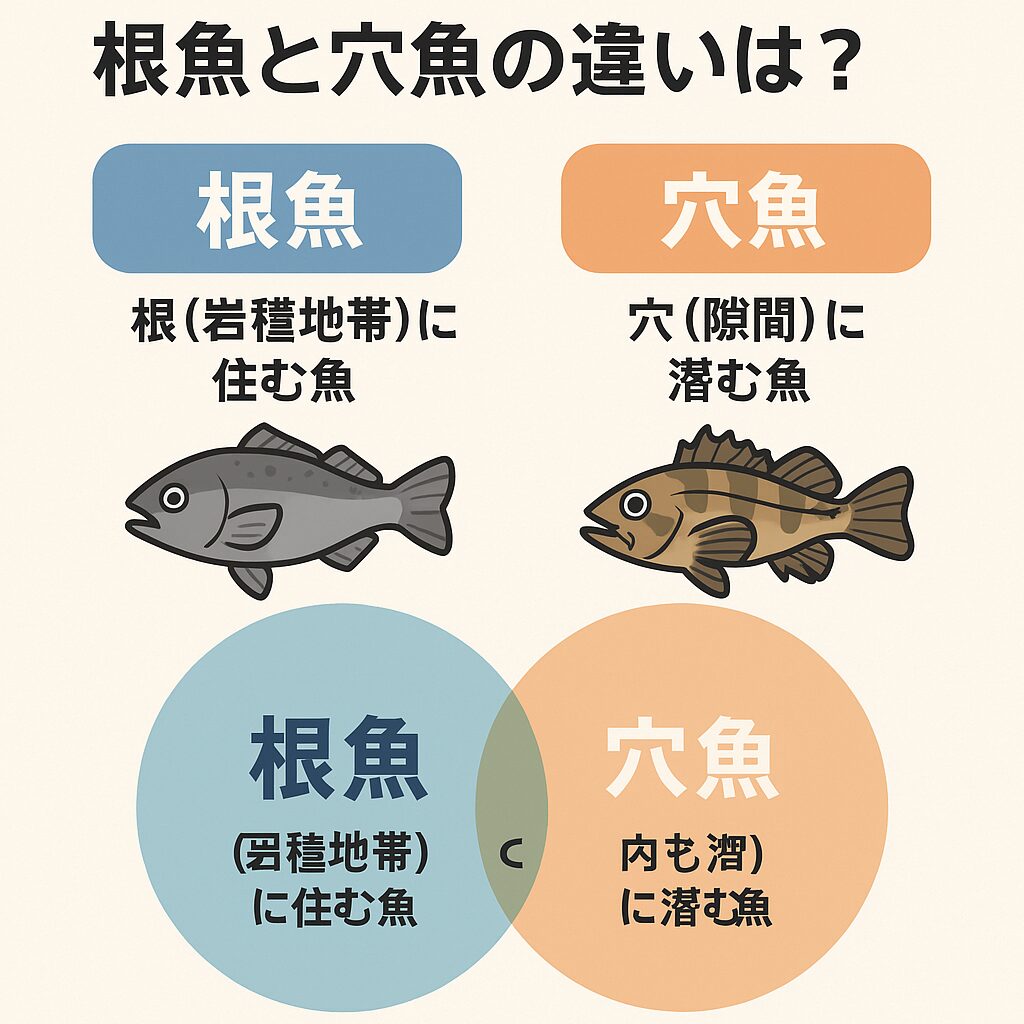 「根魚」と「穴魚」は似て非なるもの!違いの説明。釣太郎