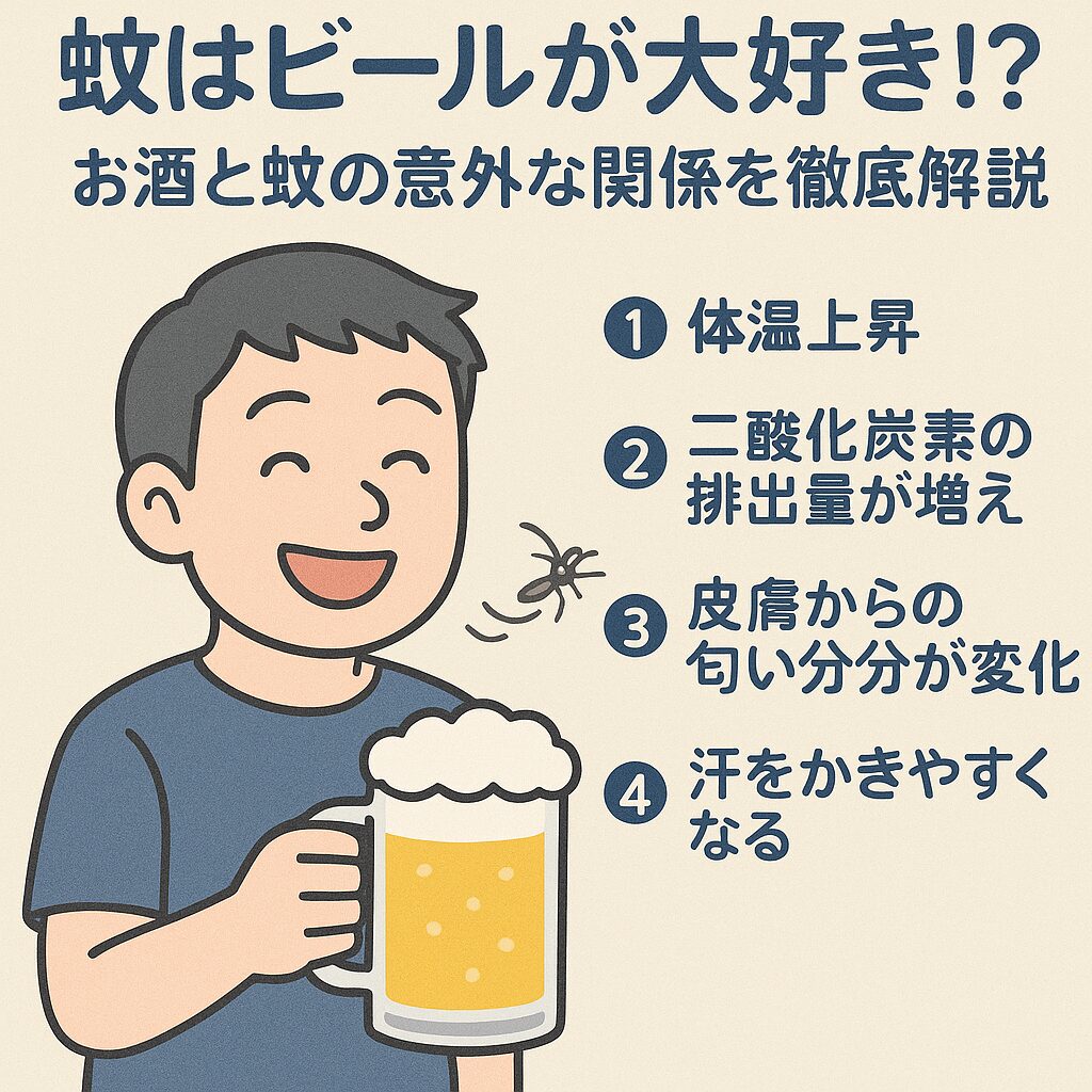 蚊はビールが大好き!?お酒と蚊の意外な関係を徹底解説。釣太郎