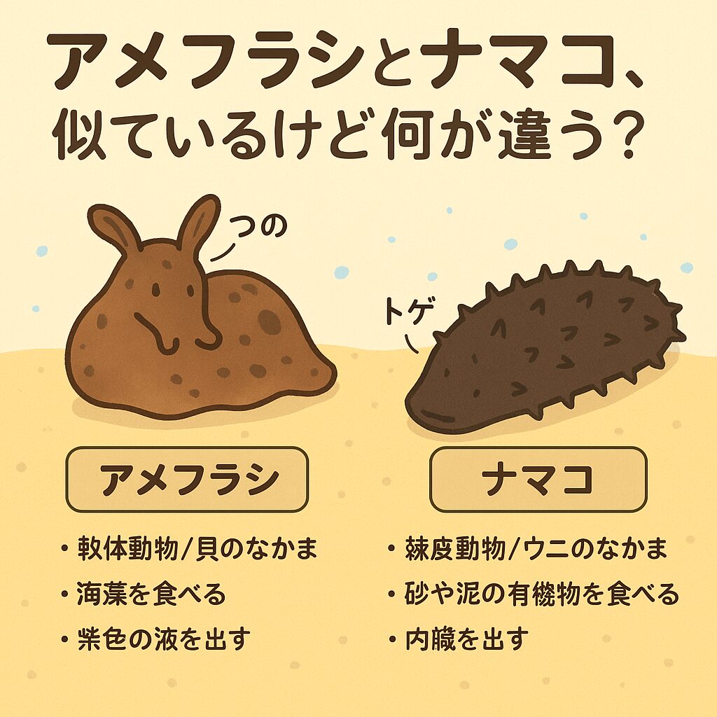 アメフラシとナマコは見た目は似ていても中身は別物！釣太郎