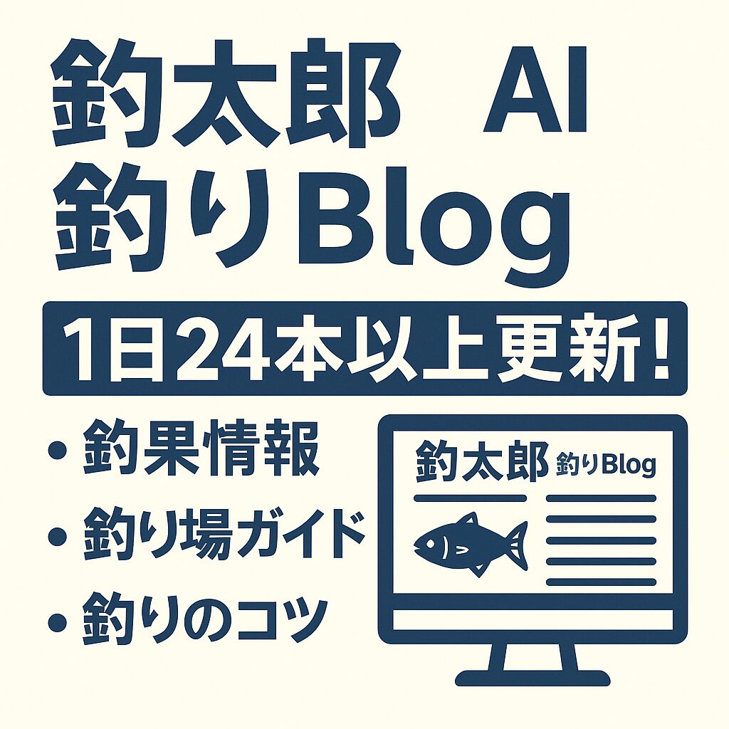 釣太郎ブログは、驚異の更新頻度!1時間に1本、1日24本以上の記事を配信。