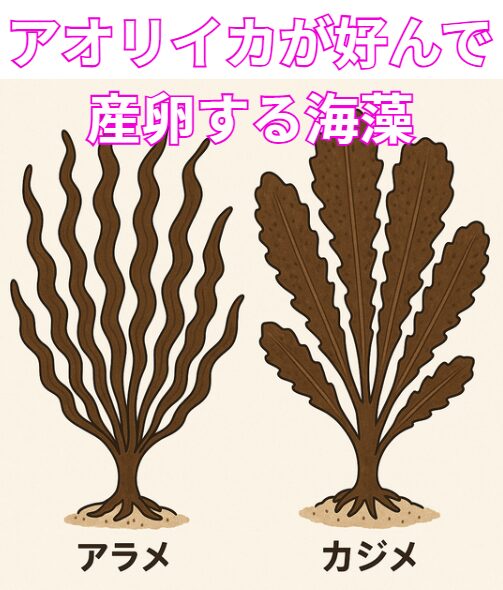 アオリイカが好んで産卵する海藻アラメ、カジメ。釣太郎
