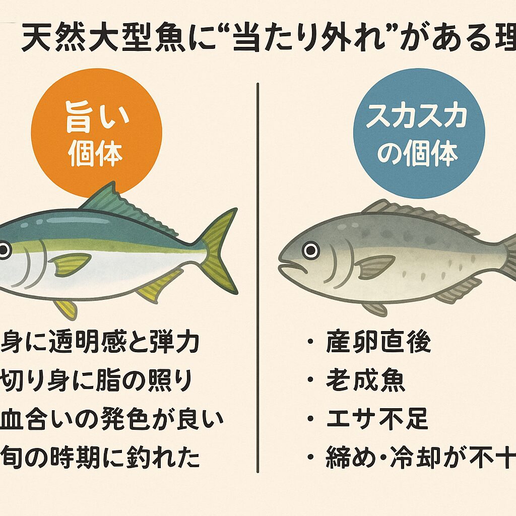天然大型魚に味の差が出る最大の理由。釣太郎
