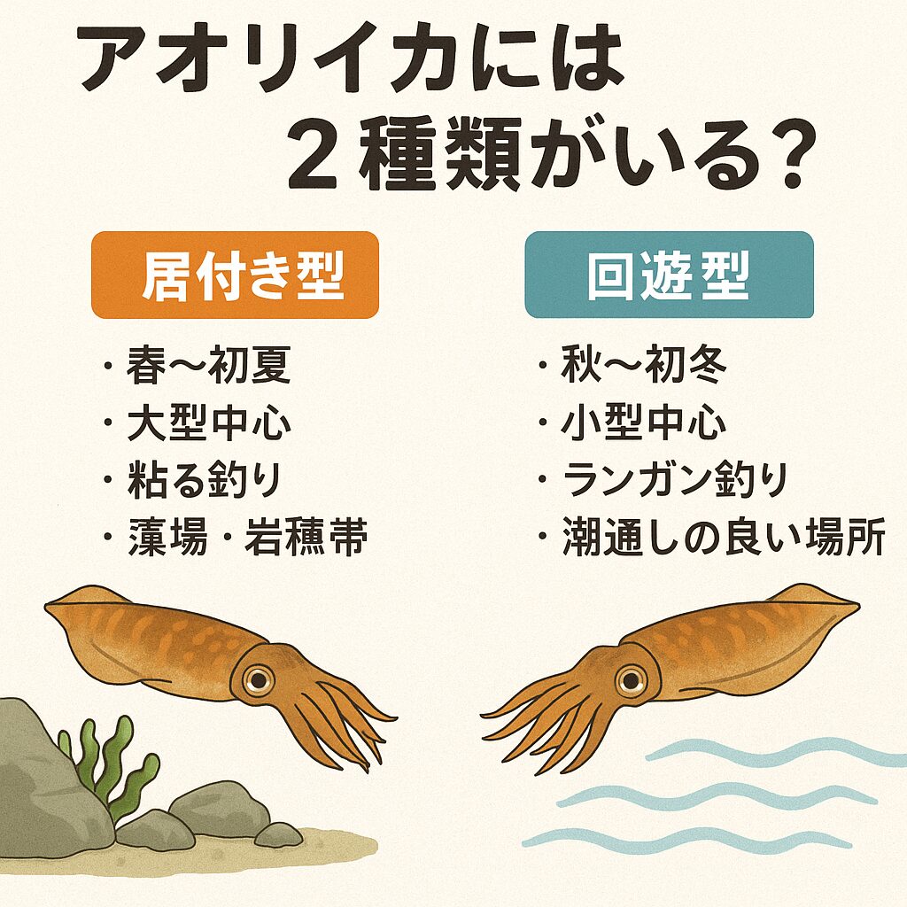 居付き型 vs 回遊型があるアオリイカ。釣太郎