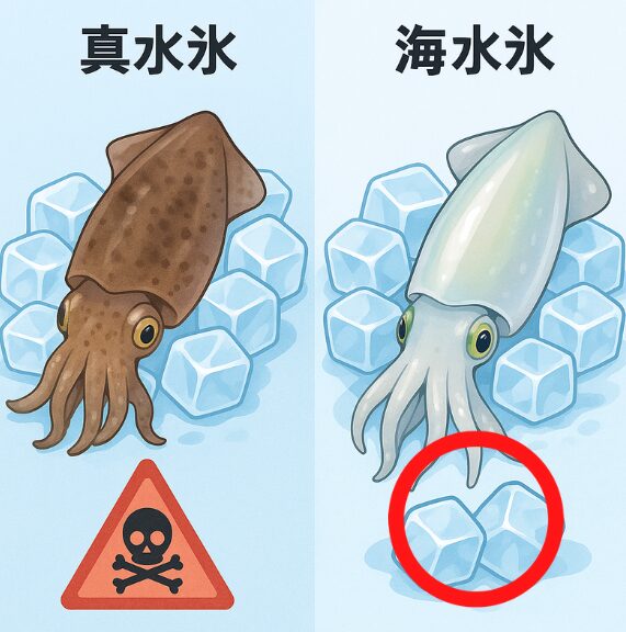アオリイカを冷やすなら「真水氷」はNG？釣り人必見！海水氷がベストな理由とは？釣太郎