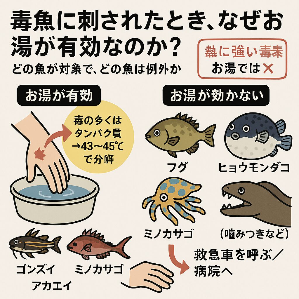 毒魚に刺されたら「お湯」で対処？効く魚・効かない魚を完全リスト化！釣太郎
