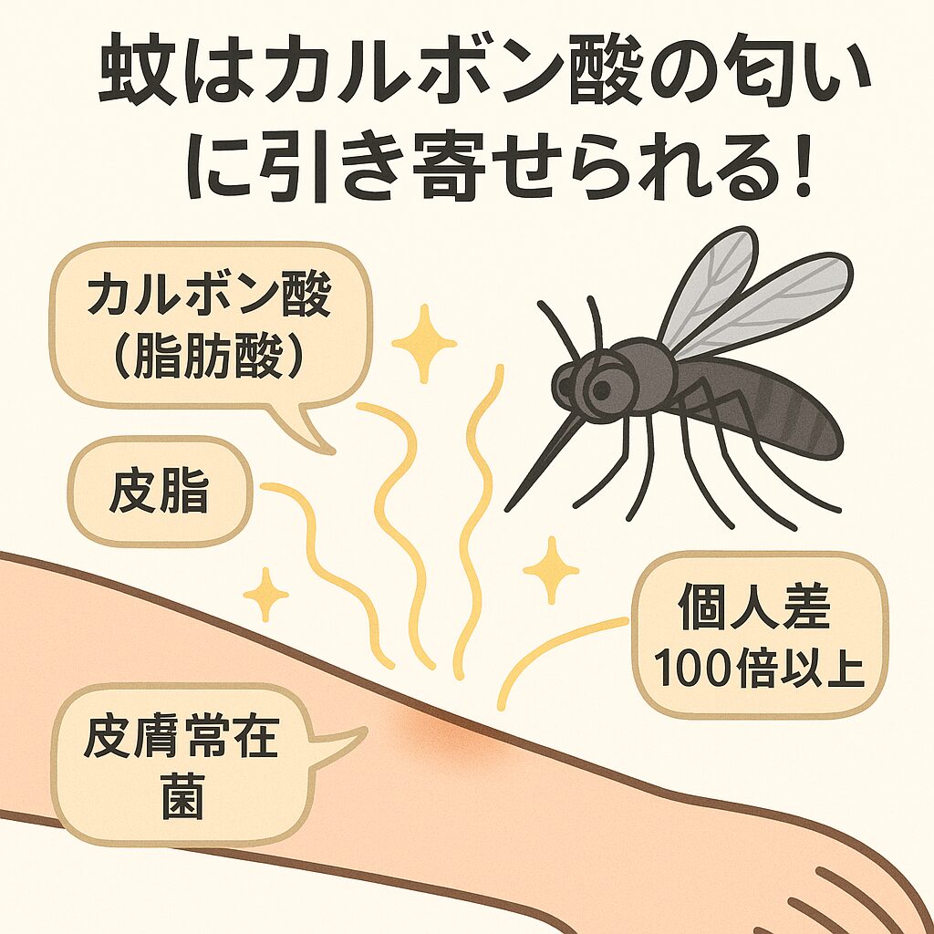 【最新研究】蚊はカルボン酸の匂いに引き寄せられる！刺されやすい人の決定的な違いとは？釣太郎
