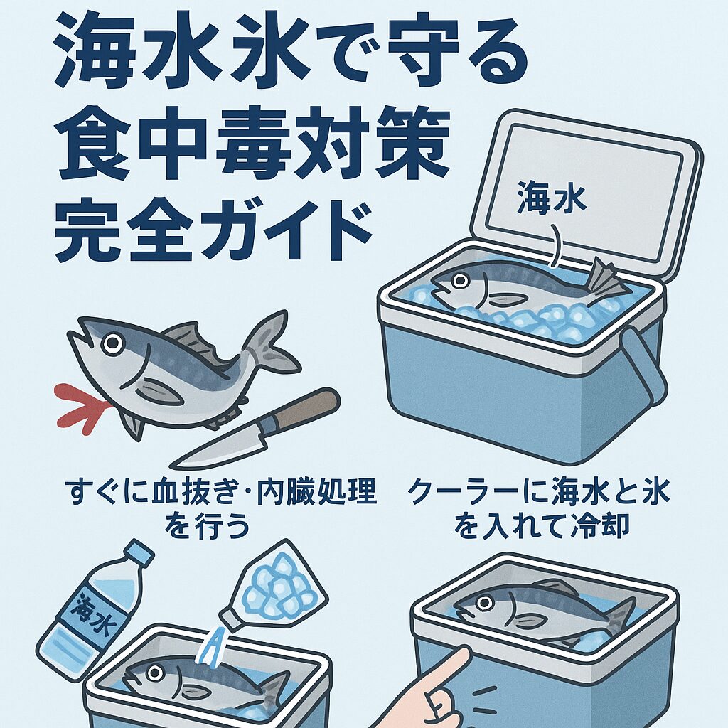 海水氷で食中毒予防しよう。釣太郎