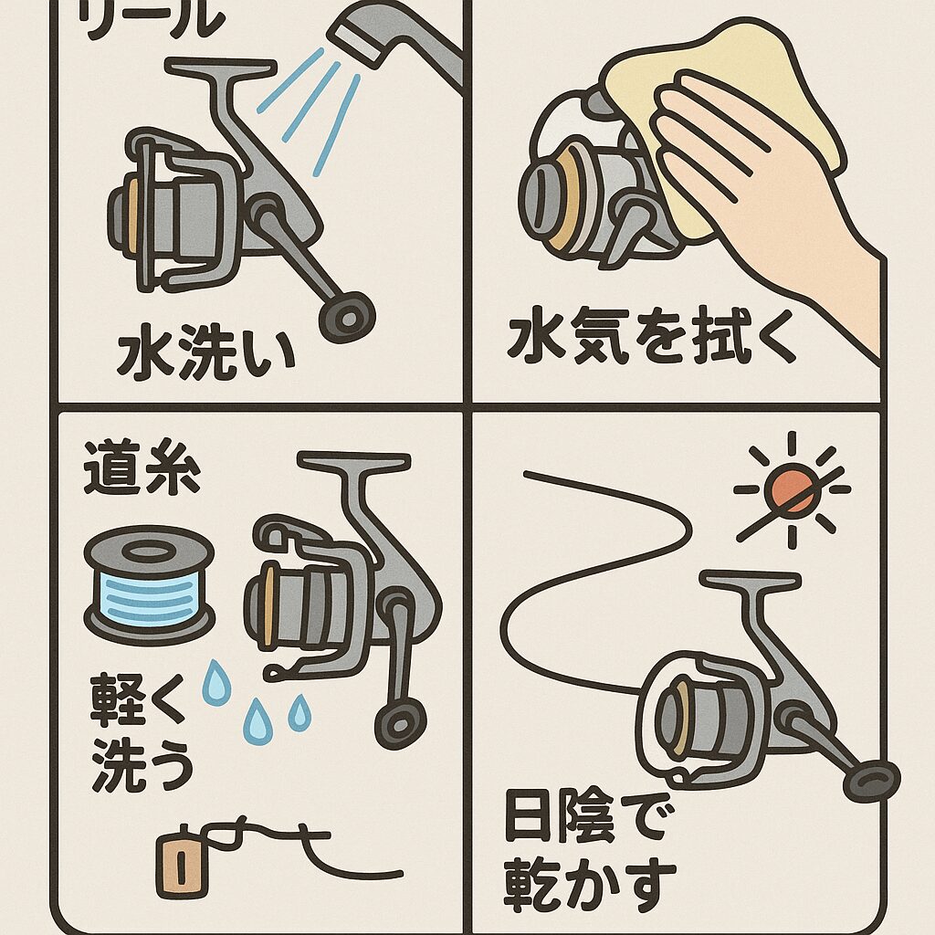 【初心者必見】リールの釣行後メンテナンスと道糸ケアの基本!長持ちさせるコツ説明。釣太郎