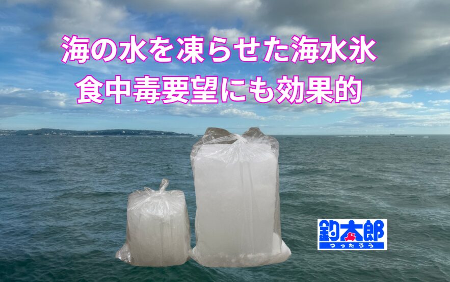 海の水を凍らせた海水氷は、魚冷却最適だけでなく、食中毒予防にも効果があります。釣太郎