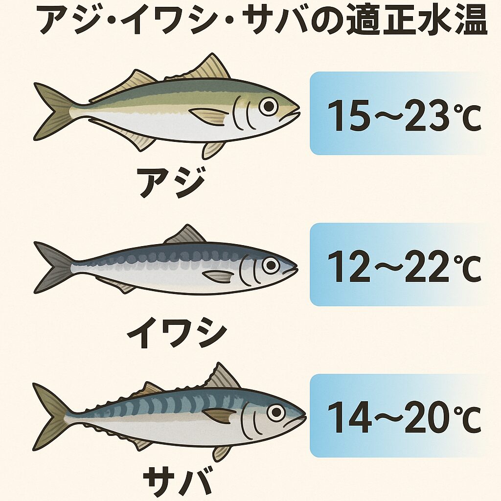 アジ・イワシ・サバ、それぞれにベストな水温がある！釣太郎