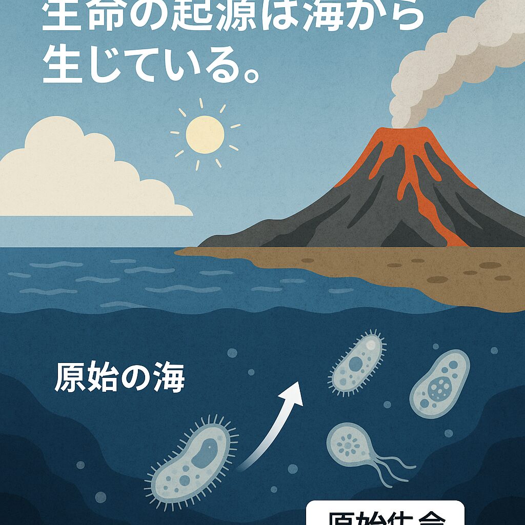 「生命の源は海から生じた」という説は、現代の科学でも有力視されている説であり、ほぼ事実に近いとされています。釣太郎