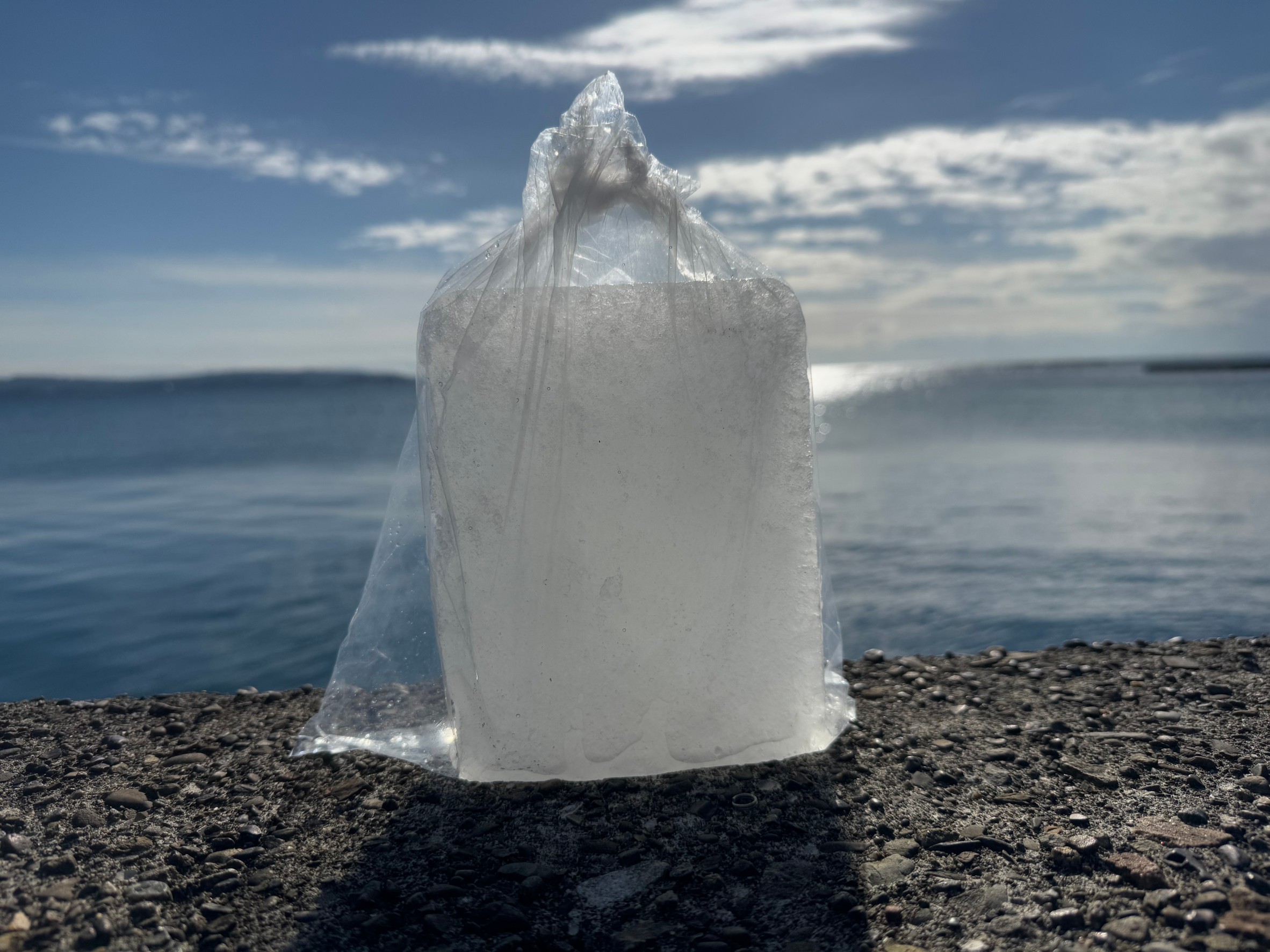 海の水を凍らせた海水氷は、夏場は食中毒対策にも有効。釣太郎
