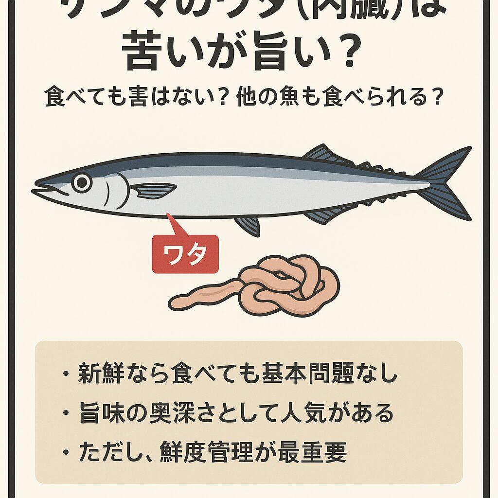 サンマのワタ(内臓)は苦いが旨い。食べても害はない?他の魚も食べられる?釣太郎