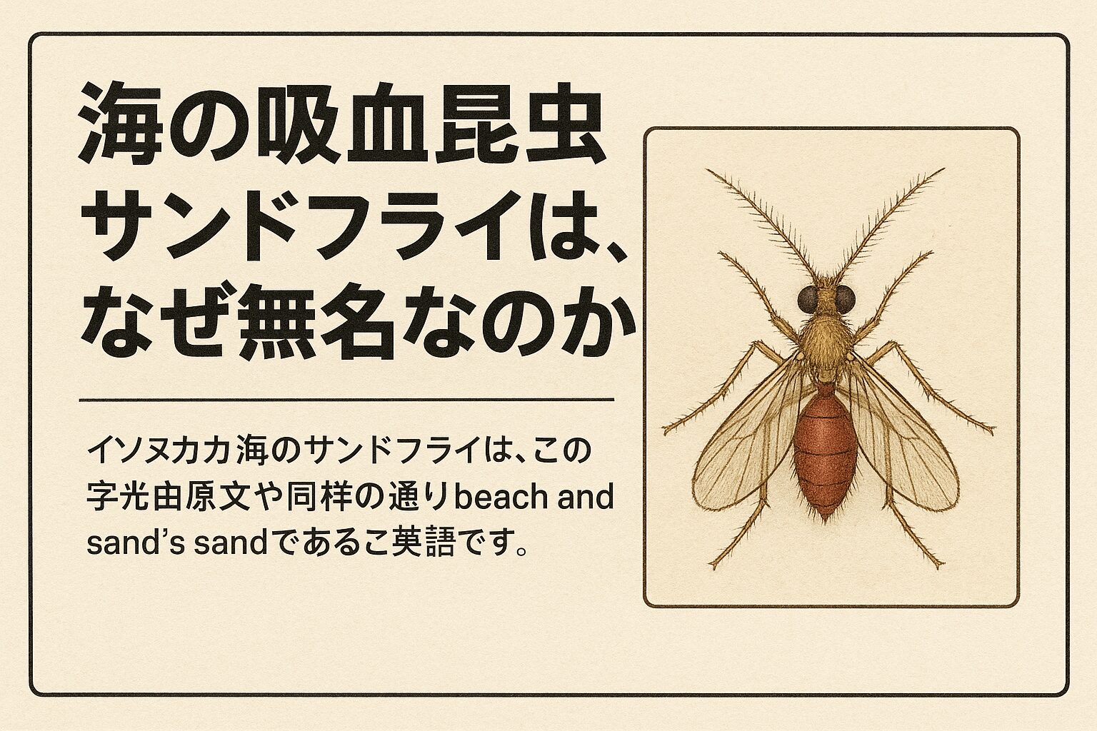 海の吸血昆虫サンドフライは、なぜ無名なのか？【釣り人・海レジャー愛好家必読】釣太郎