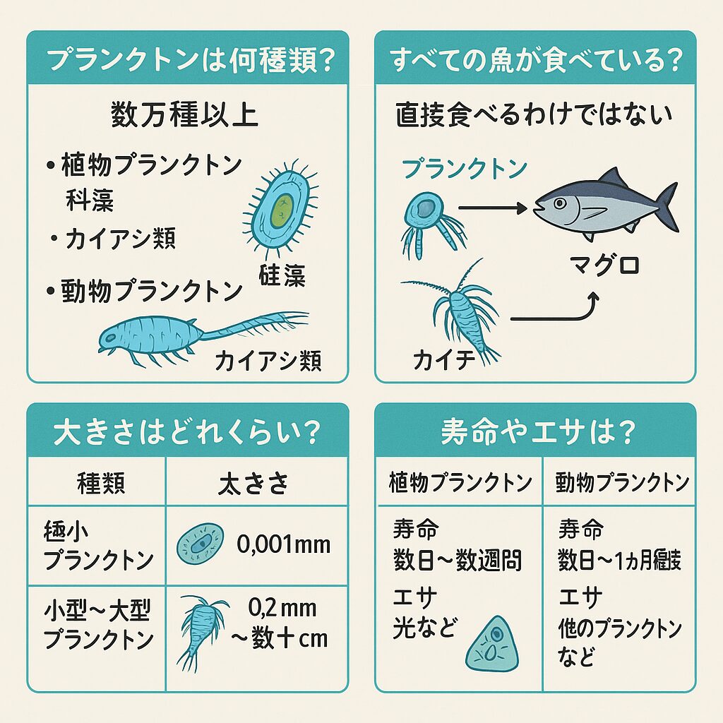 プランクトンの種類・大きさ・寿命・魚との関係。釣太郎