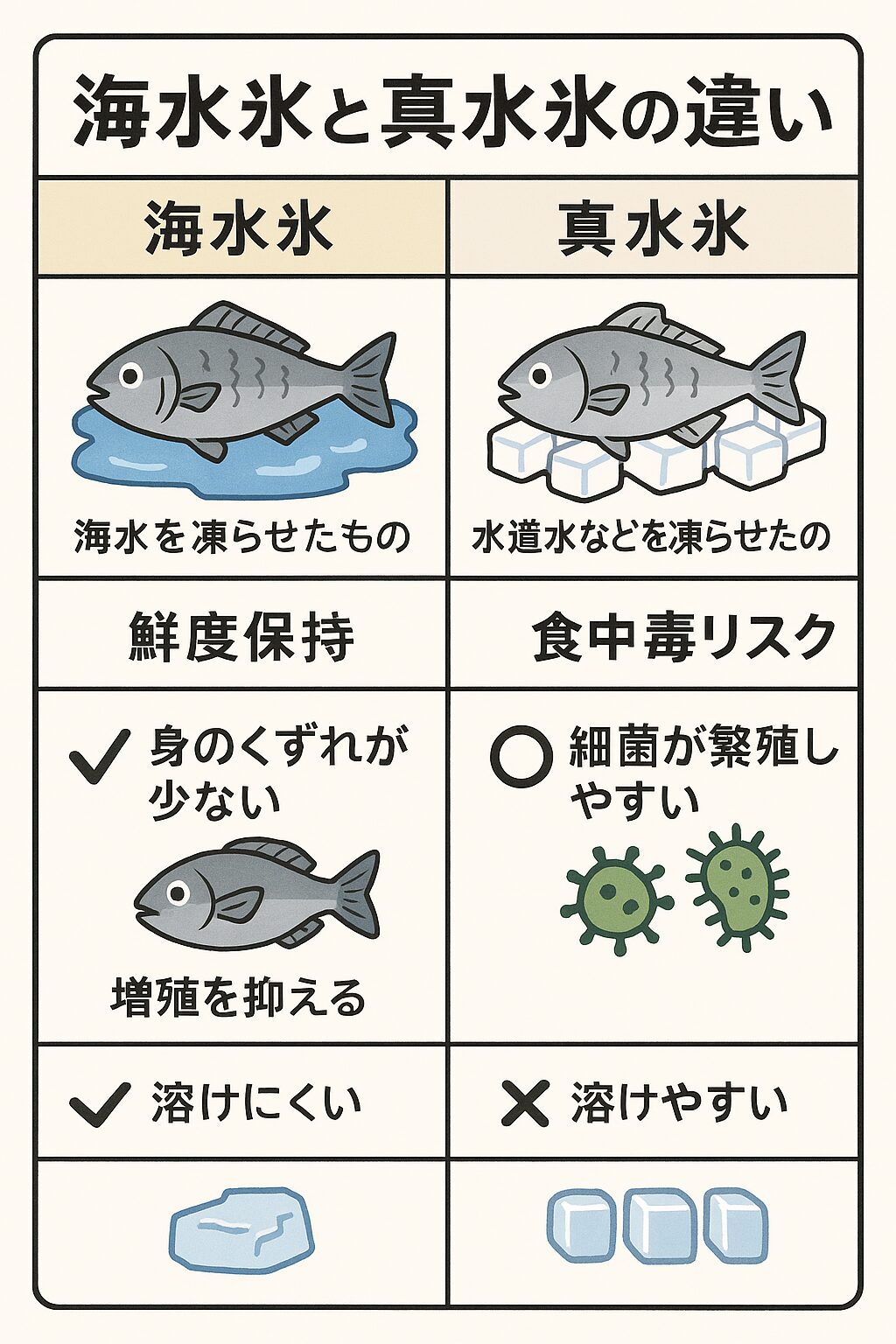 【夏の魚を守る冷却術】海水氷と真水氷の違いを徹底比較!どっちが本当に効果的?釣太郎