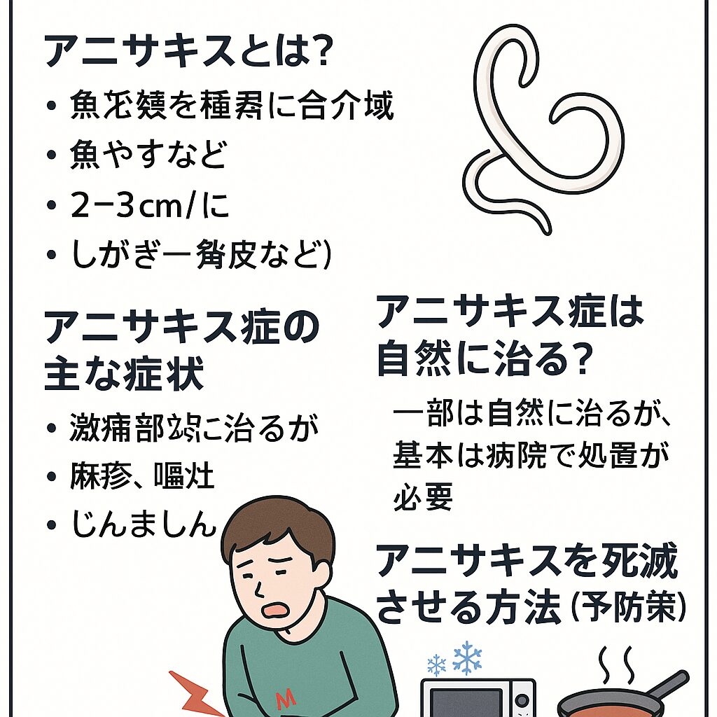 怖い寄生虫アニサキスに刺されたら？病院？自然治癒？死滅方法まで徹底解説！釣太郎