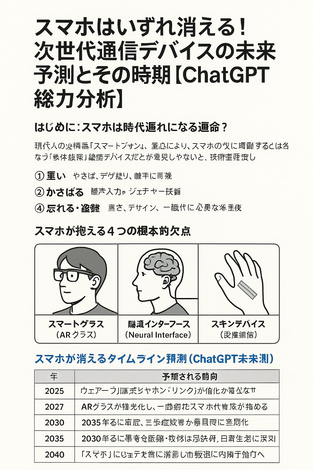 スマホはいずれ消える!次世代通信デバイスの未来予測とその時期【ChatGPT総力分析】釣太郎