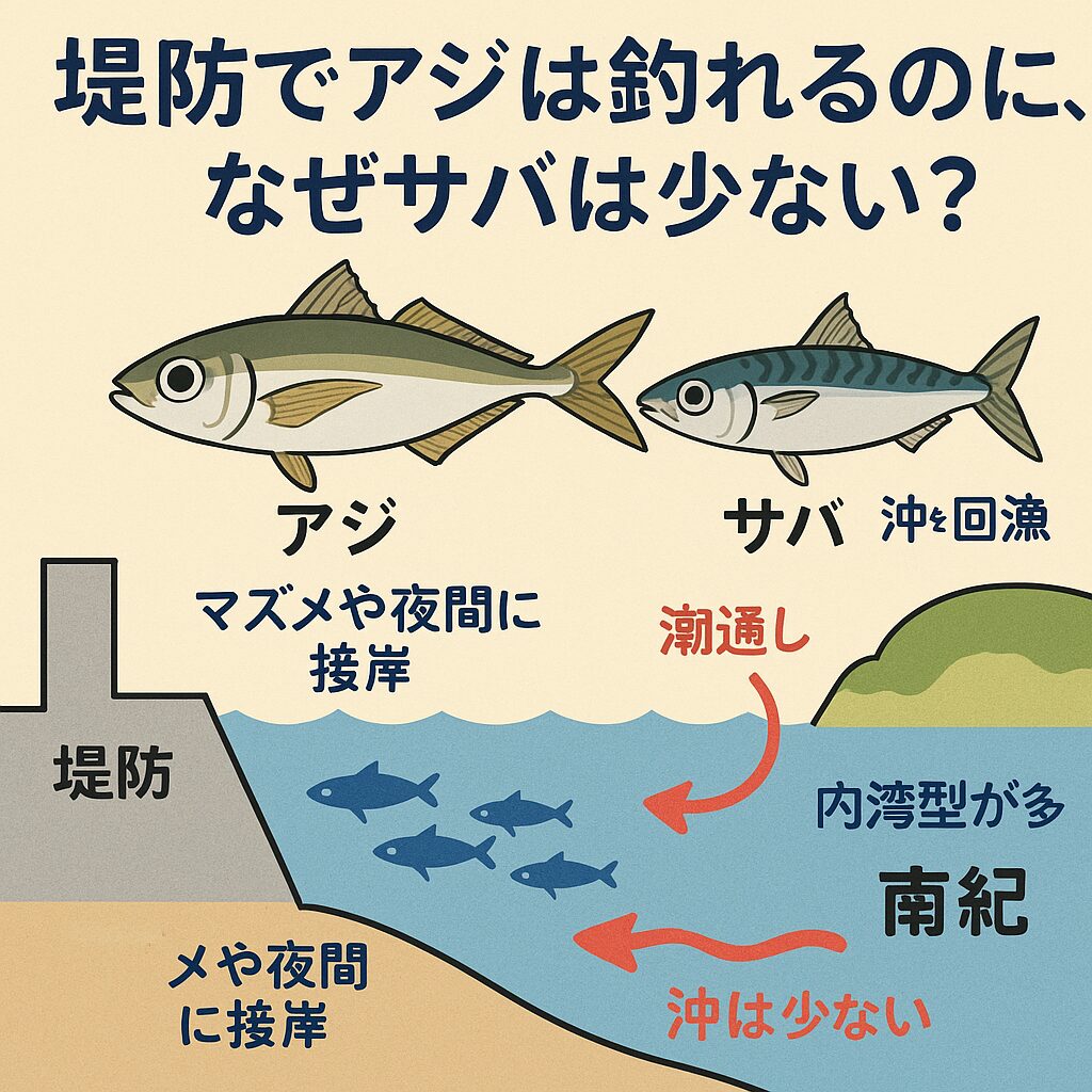 【南紀の釣り豆知識】堤防でアジはよく釣れるのに、なぜサバは少ないのか？釣太郎