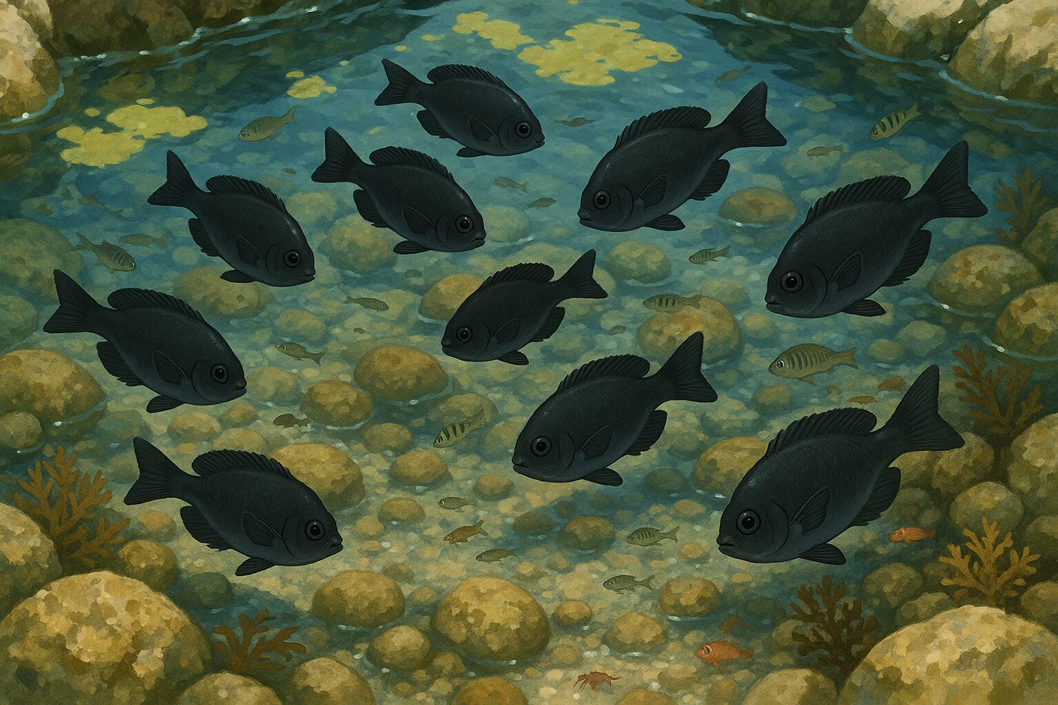 南紀潮だまりのグレ幼魚割合はピーク期で約80％前後。釣太郎