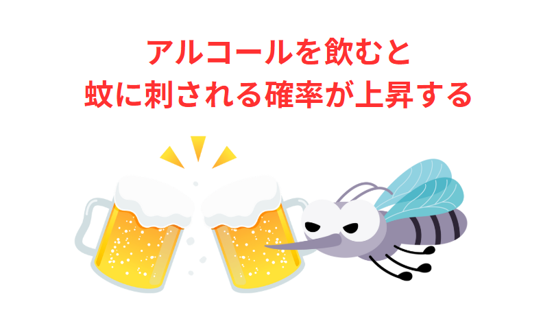 ビールを飲むと、、蚊に刺される確率が 30〜60％ 増加すると言われています。釣太郎