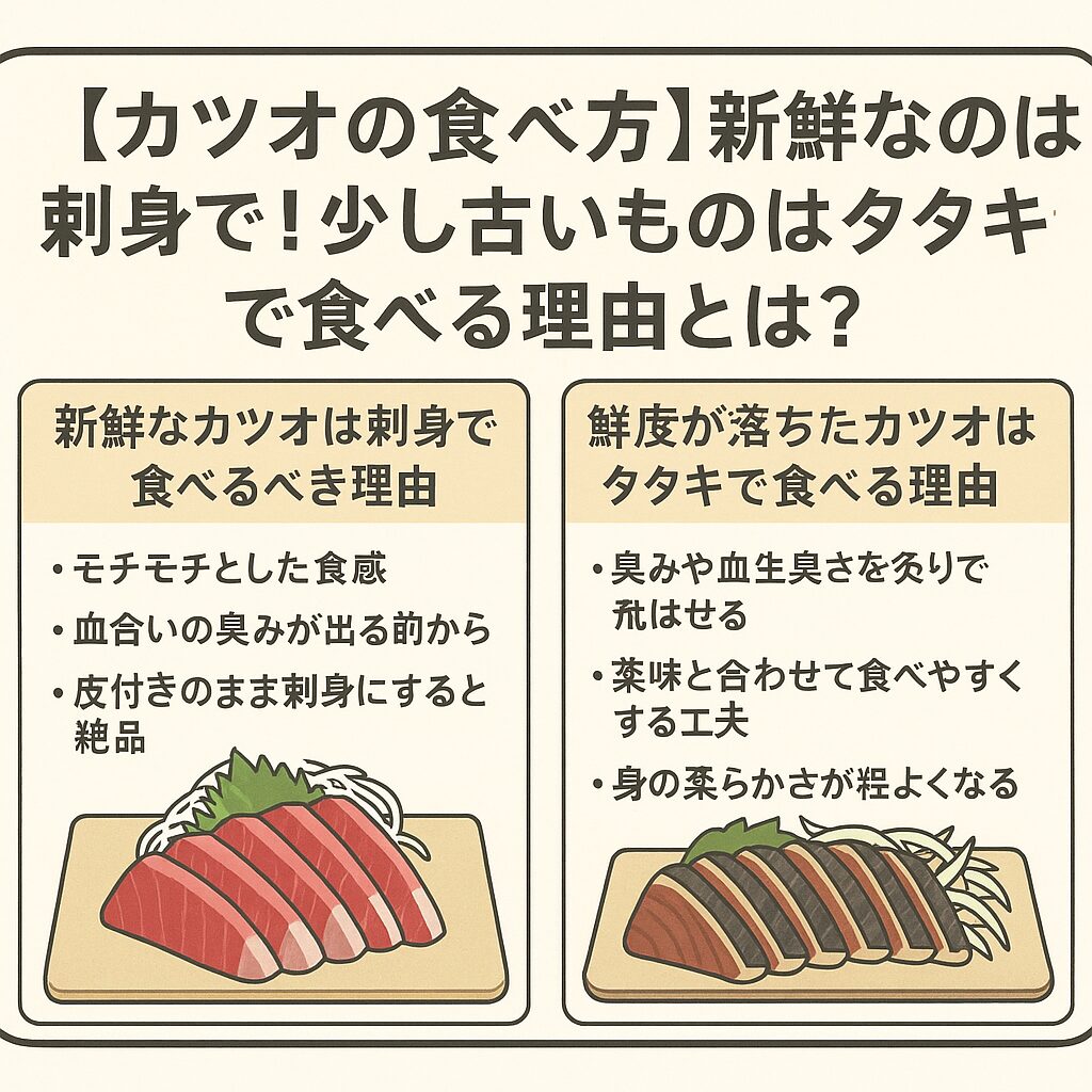 鮮度が落ちたカツオはタタキで食べる理由。釣太郎