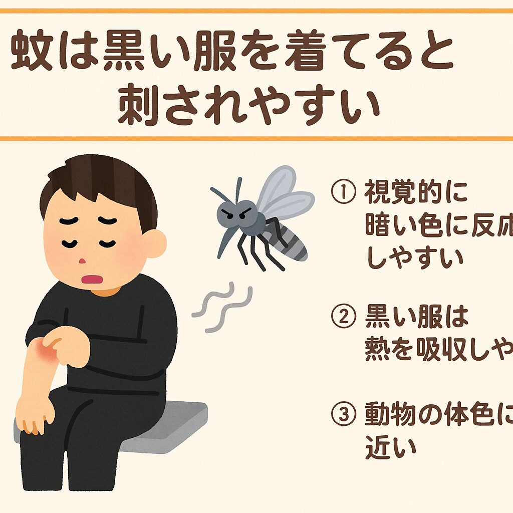 「黒い服だと蚊に刺されやすい」は本当なのか？釣太郎
